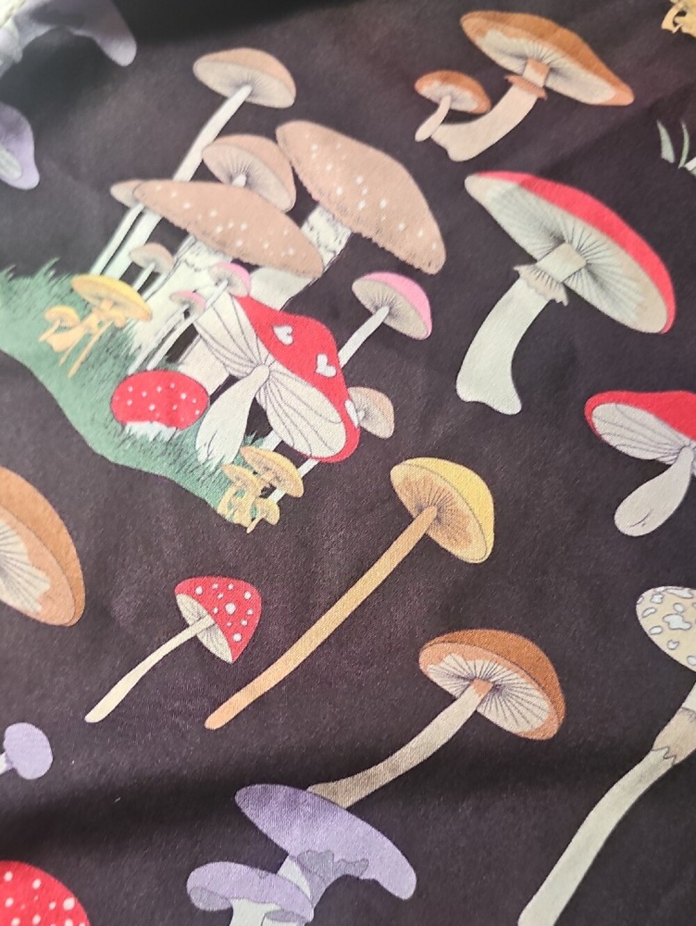 Mushroom Print Short Sleeve Button-Up Shirt - Multicolor - Picture 4 of 5